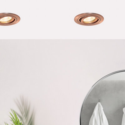 Litecraft 2 Pack Copper 1 Lamp Modern Bathroom Downlights IP65 Circular ...