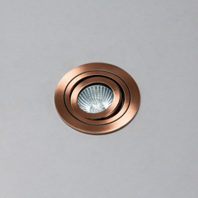 Litecraft 2 Pack Copper 1 Lamp Modern Bathroom Downlights IP65 Circular Tiltable
