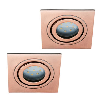 Litecraft 2 Pack Copper 1 Lamp Modern IP65 Square Tiltable Bathroom ...