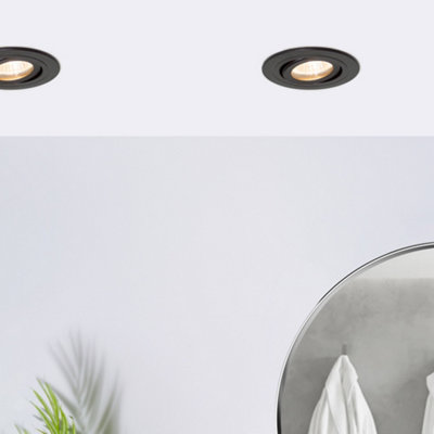 Litecraft 2 Pack Matte Black 1 Lamp Modern Bathroom Downlights