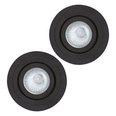 Litecraft 2 Pack Matte Black 1 Lamp Modern Bathroom Downlights
