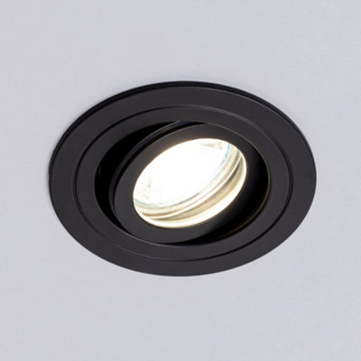 Litecraft 2 Pack Matte Black 1 Lamp Modern Bathroom Downlights