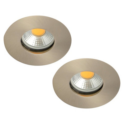 Litecraft 2 Pack Satin Chrome Modern IP65 Fire Rated Bathroom Downlights