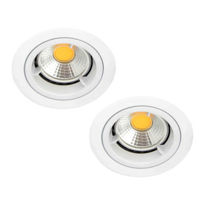 Litecraft 2 Pack White Modern IP20 Fire Rated Fixed Downlights