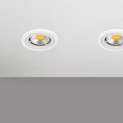 Litecraft 2 Pack White Modern IP20 Fire Rated Fixed Downlights
