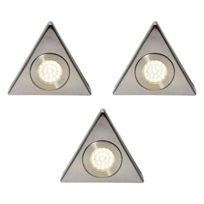 Litecraft 3 Pack Scott Satin Nickel Day Light White Kitchen LED Under Cabinet Light