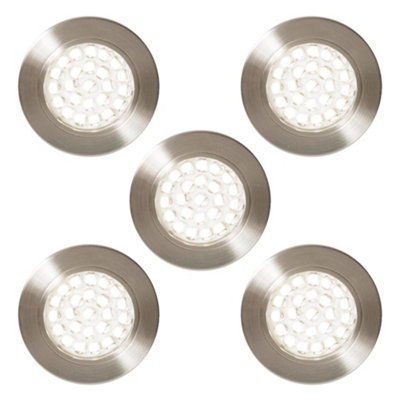 Litecraft 5 Pack Charles Satin Nickel Natural White Kitchen LED ...