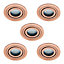 Litecraft 5 Pack Copper 1 Lamp Modern Bathroom Downlights IP65 Circular Tiltable