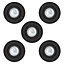 Litecraft 5 Pack Matte Black Modern Bathroom IP65 Circular Tiltable Downlights