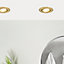 Litecraft 5 Pack Satin Brass Modern Bathroom IP65 Circular Tiltable Downlights