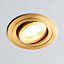 Litecraft 5 Pack Satin Brass Modern Bathroom IP65 Circular Tiltable Downlights