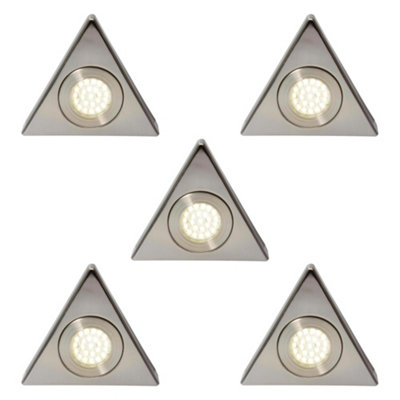 Litecraft 5 Pack Scott Satin Nickel Day Light White Kitchen LED Under Cabinet Light