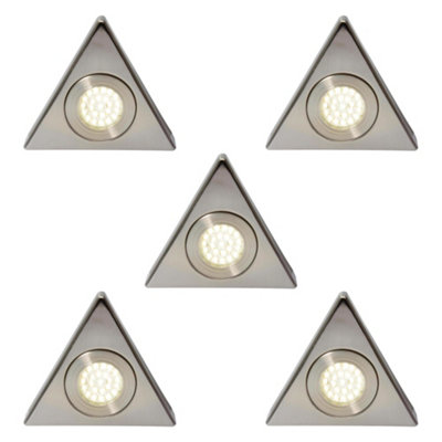 Litecraft 5 Pack Scott Satin Nickel Natural White Kitchen LED Under Cabinet Light | DIY at B&Q