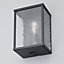 Litecraft Acton Black Frosted Glass Outdoor Wall Light