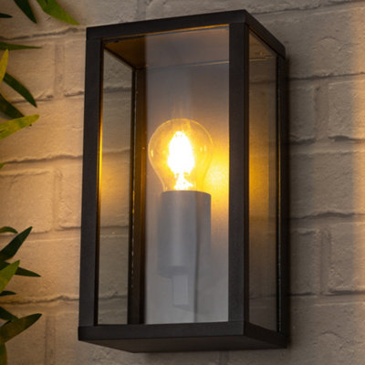 Litecraft Alders Black Outdoor Wall Light DIY at B&Q