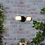 Litecraft Alma Black 2 Lamp Outdoor LED Wall Flood Light