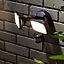 Litecraft Alma Black 2 Lamp Outdoor Wall Light with PIR Sensor