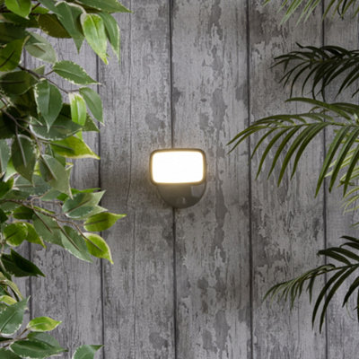 Litecraft Alma Dark Grey Outdoor LED Wall Flood Light | DIY at B&Q