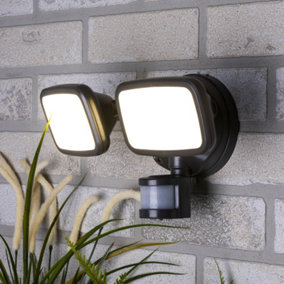Litecraft Alma Grey 2 Lamp Outdoor Wall Light with PIR Sensor
