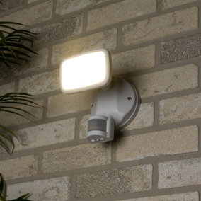 Litecraft Alma White Outdoor Wall Light with PIR Sensor