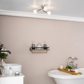 Litecraft Alula Chrome 3 Arm Bathroom Ceiling Light