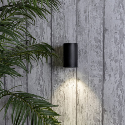 Litecraft Argo Black 1 Lamp Modern Outdoor Up or Down LED Wall Light