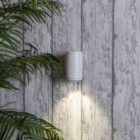 Litecraft Argo White 1 Lamp Modern Outdoor Up or Down LED Wall Light