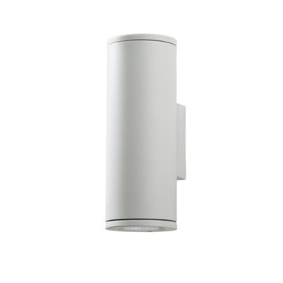 Litecraft Argo White 2 Lamp Modern Outdoor Up and Down LED Wall Light
