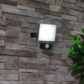 Litecraft Arvid Black 20 Watt LED IP54 Outdoor Wall Flood Light with PIR Sensor