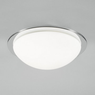 Litecraft Arwel Chrome LED Flush Bathroom Ceiling Light