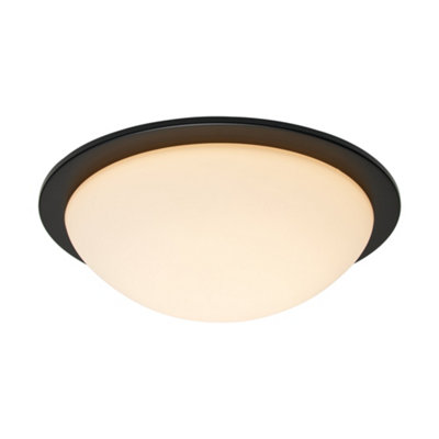 Litecraft Arwel Matte Black LED Flush Bathroom Ceiling Light