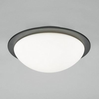 Litecraft Arwel Matte Black LED Flush Bathroom Ceiling Light