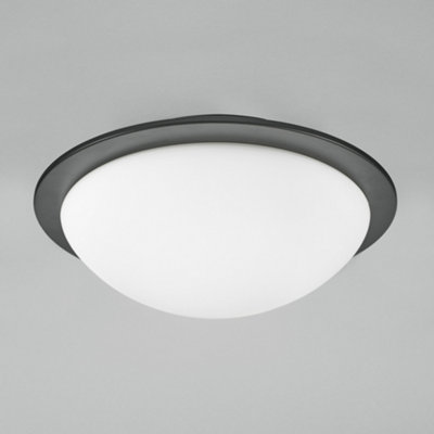 Litecraft Arwel Matte Black LED Flush Bathroom Ceiling Light