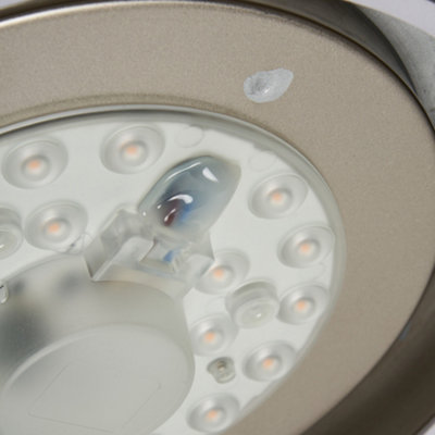 Litecraft Arwel Satin Nickel LED Flush Bathroom Ceiling Light