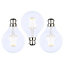 Litecraft B22 4W Pack of 3 Warm White Vintage Filament Globe LED Light Bulbs