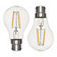 Litecraft B22 6W Pack of 2 Natural White Vintage Filament LED Light Bulb