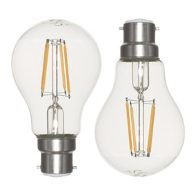 Litecraft B22 6W Pack of 2 Natural White Vintage Filament LED Light Bulb