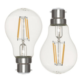 Litecraft B22 6W Pack of 2 Warm White Vintage Filament LED Light Bulb