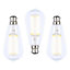 Litecraft B22 6W Pack of 3 Warm White Vintage Filament Tear Drop LED Light Bulbs