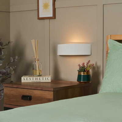 Litecraft Beinn White Paintable Up and Down Wall Light | DIY at B&Q