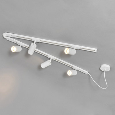 Litecraft Bexley White 1.8m 5 Head Track Light Kit