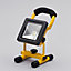 Litecraft Black and Yellow Industrial Slimline Outdoor 10W Battery Operated LED Work Light