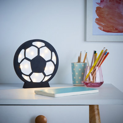 Litecraft Black Football Glow Kids LED Table Lamp