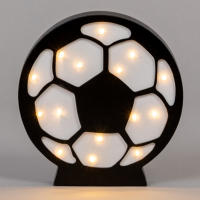 Litecraft Black Football Glow Kids LED Table Lamp