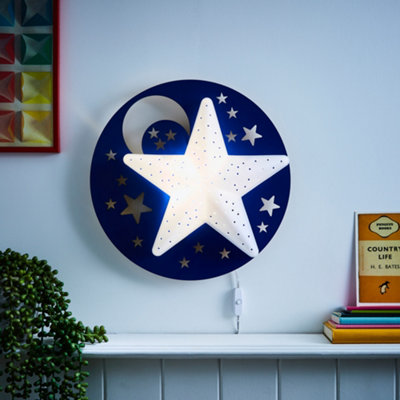 Litecraft Blue LED Star Glow Kids Wall Light