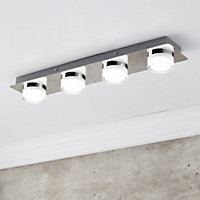 Litecraft Bolton Chrome 4 Light LED Bathroom Ceiling Spotlight Bar