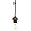 Litecraft Bronze Fresia Black Cable Plug In Ceiling Pendant