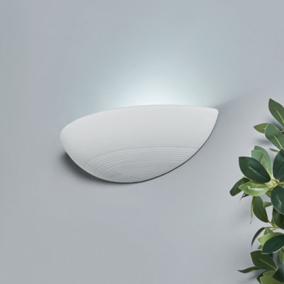 Litecraft Ceramic Uplighter Ivory Wall Light