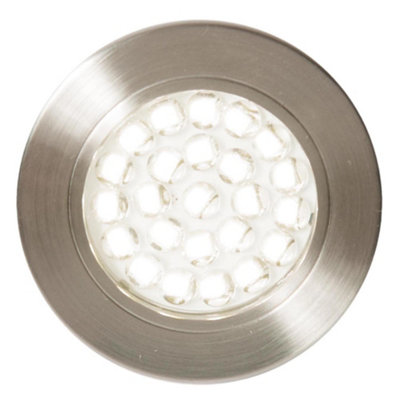 Litecraft Charles Satin Nickel Natural White Kitchen LED Recessed Under Cabinet Light