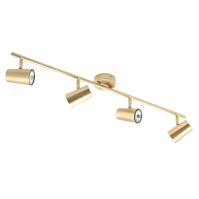 Litecraft Chobham Satin Brass Adjustable Ceiling Spotlight Bar